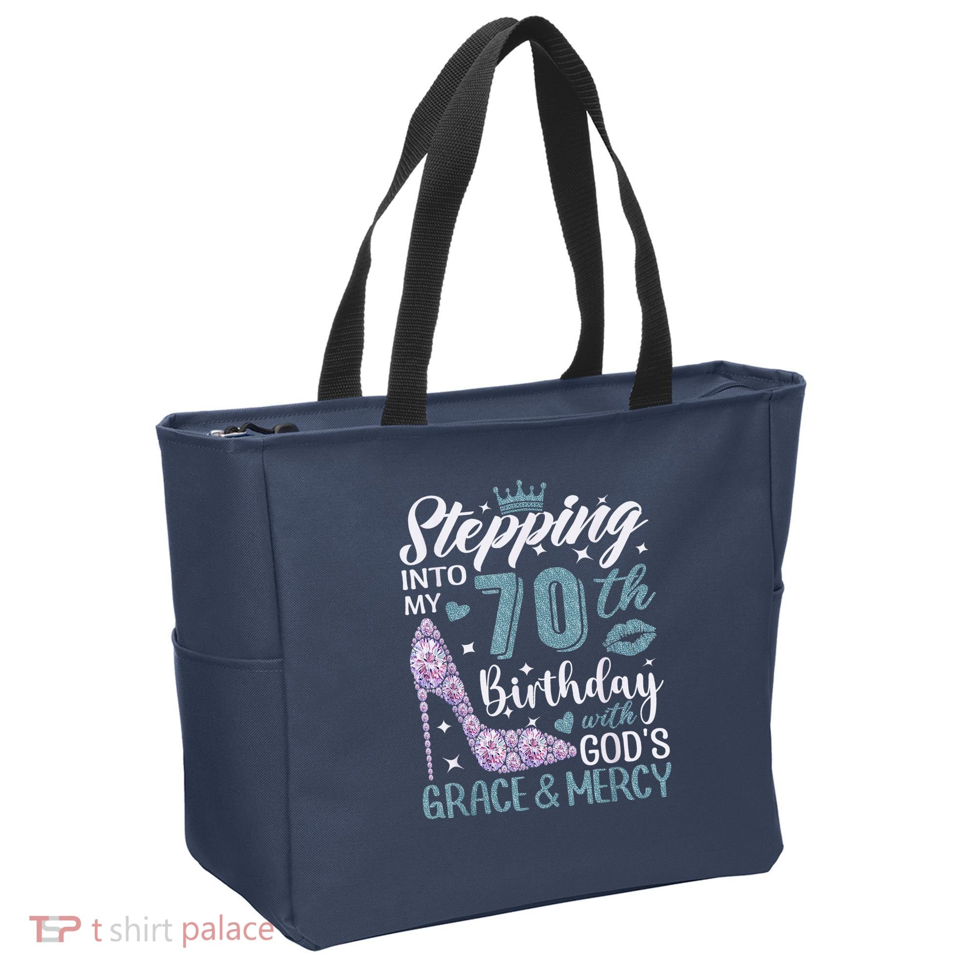Stepping Into My 70th Birthday With Gods Grace And Mercy Tote Bag