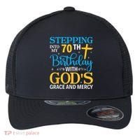 Stepping Into My 70th Birthday With Gods Grace And Mercy Flexfit Unipanel Trucker Cap thumb 0