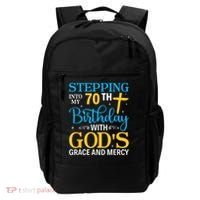 Stepping Into My 70th Birthday With Gods Grace And Mercy Backpack thumb 0