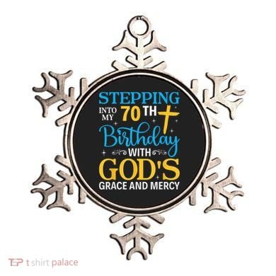Stepping Into My 70th Birthday With Gods Grace And Mercy Ornament