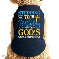 Stepping Into My 70th Birthday With Gods Grace And Mercy Doggie Tank thumb 0