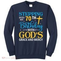 Stepping Into My 70th Birthday With Gods Grace And Mercy Sweatshirt thumb 0