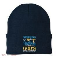 Stepping Into My 70th Birthday With Gods Grace And Mercy Beanie thumb 0