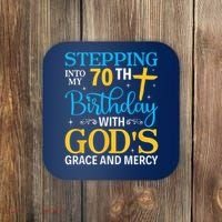 Stepping Into My 70th Birthday With Gods Grace And Mercy Coaster thumb 0