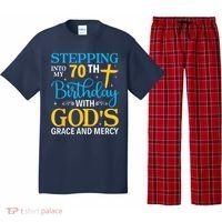 Stepping Into My 70th Birthday With Gods Grace And Mercy Pajama Set thumb 0