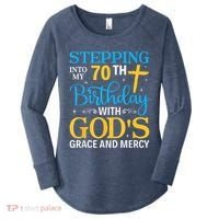 Stepping Into My 70th Birthday With Gods Grace And Mercy Women's Perfect Tri Tunic Long Sleeve Shirt thumb 0