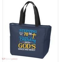 Stepping Into My 70th Birthday With Gods Grace And Mercy Tote Bag thumb 3