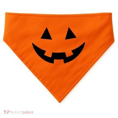 Simple Pumpkin Big Face USA-Made Doggie Bandana