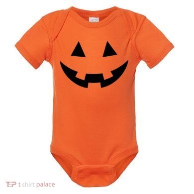 Simple Pumpkin Big Face Baby Bodysuit
