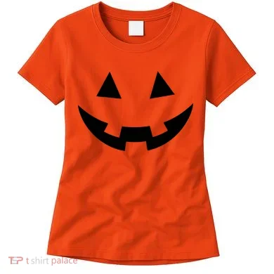 Simple Pumpkin Big Face Women's T-Shirt