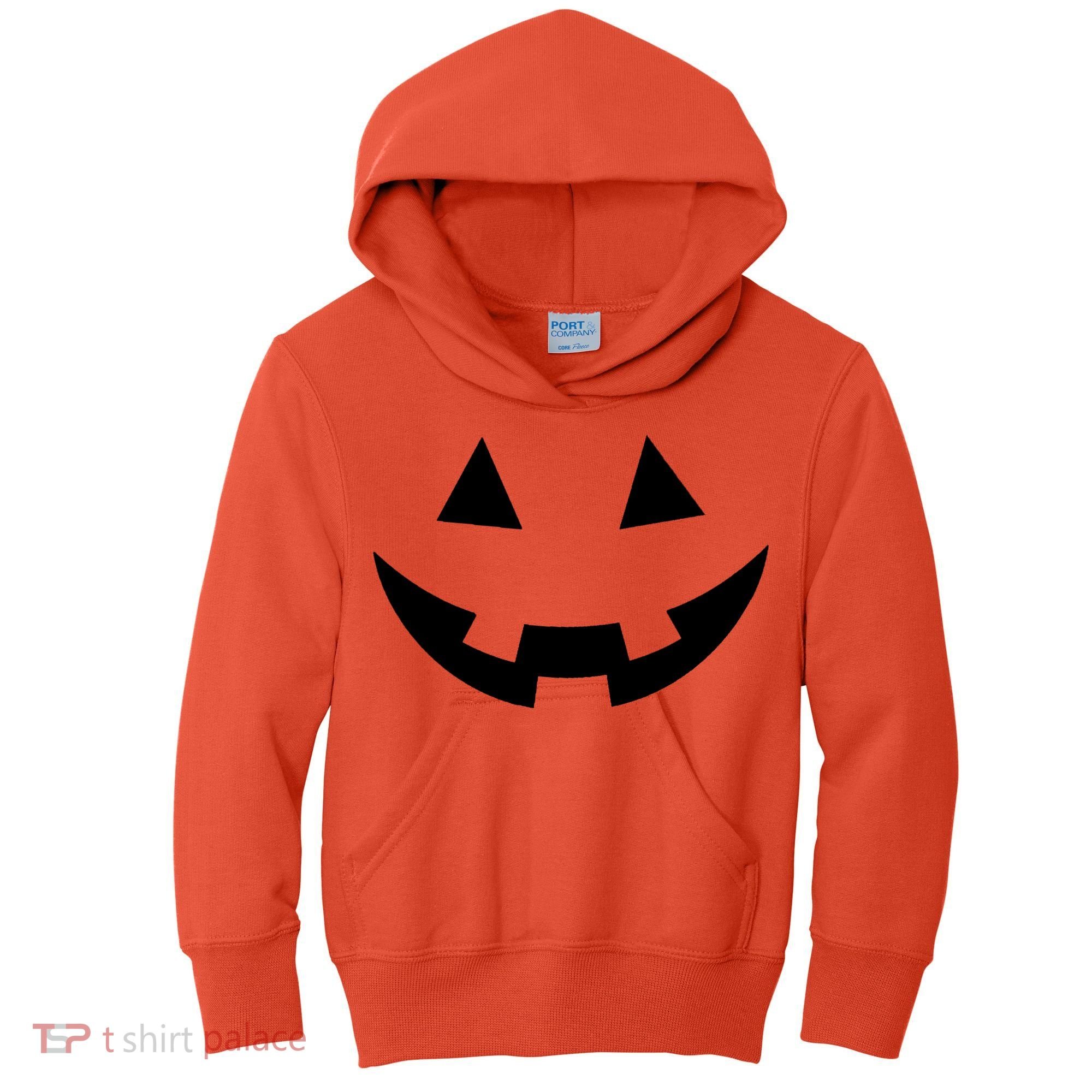 Simple Pumpkin Big Face Kids Hoodie