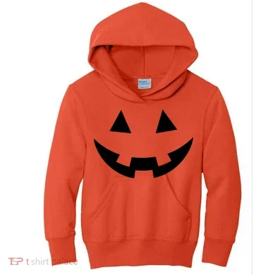 Simple Pumpkin Big Face Kids Hoodie