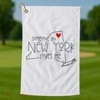 Someone In New York Loves Me Golf Towel thumb 1