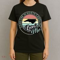 Someone In North Carolina Loves Me Vintage Sunset State Map T-Shirt thumb 4