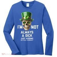 Skull IM Not Always A Dick Just Kidding Go Fuck Yourself Women's Long Sleeve Shirt thumb 0