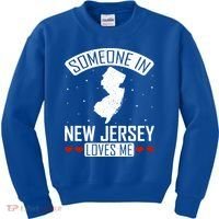 Someone In New Jersey Loves Me Nj State Souvenir Gift Kids Sweatshirt thumb 0