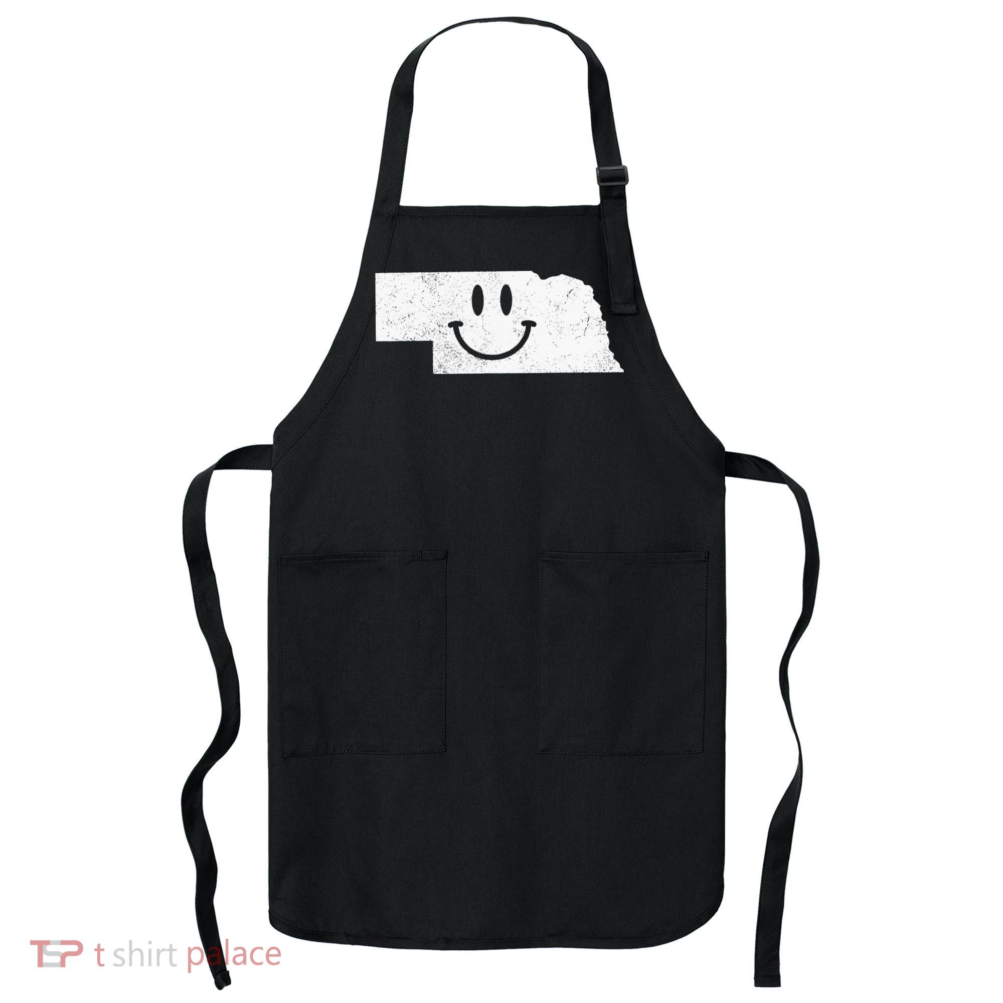Smiling In NE – Funny Nebraska Happy Face Apron