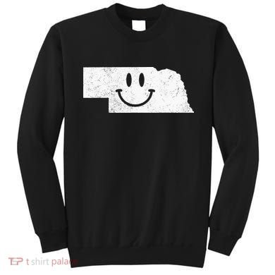 Smiling In NE – Funny Nebraska Happy Face Sweatshirt