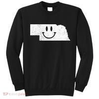 Smiling In NE – Funny Nebraska Happy Face Sweatshirt thumb 0