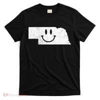 Smiling In NE – Funny Nebraska Happy Face T-Shirt thumb 0