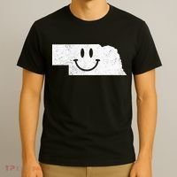 Smiling In NE – Funny Nebraska Happy Face T-Shirt thumb 3