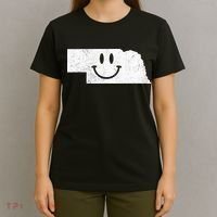 Smiling In NE – Funny Nebraska Happy Face T-Shirt thumb 4