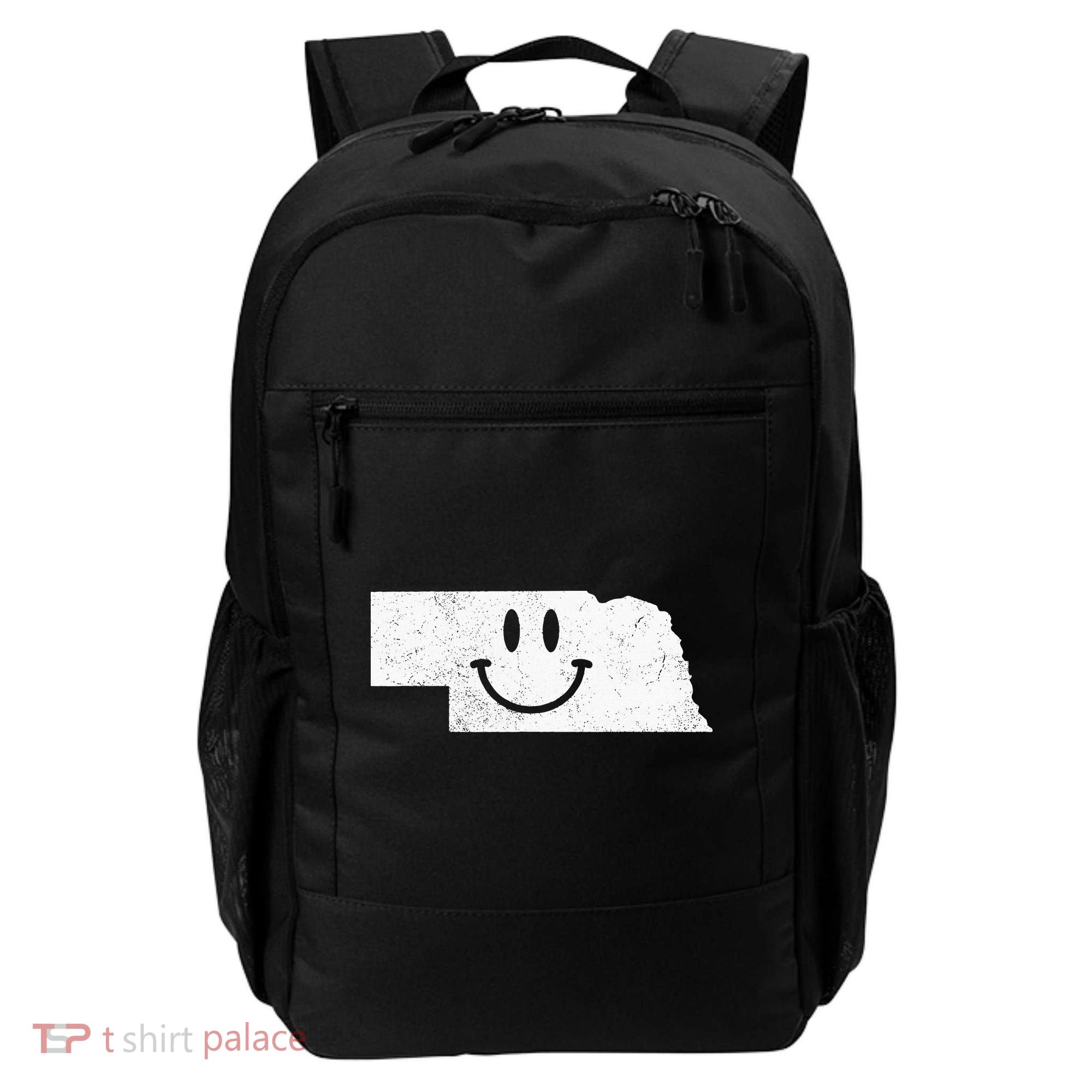 Smiling In NE – Funny Nebraska Happy Face Backpack