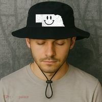 Smiling In NE – Funny Nebraska Happy Face Bucket Hat thumb 2