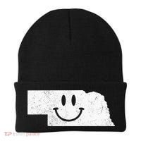 Smiling In NE – Funny Nebraska Happy Face Beanie thumb 0