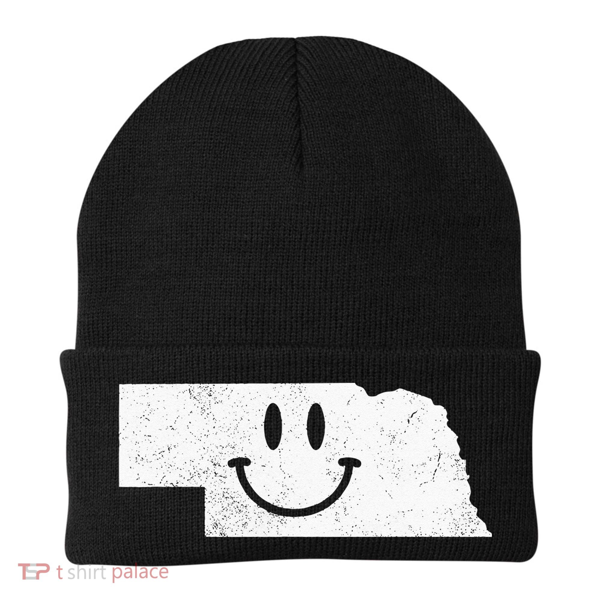 Smiling In NE – Funny Nebraska Happy Face Beanie