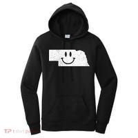 Smiling In NE – Funny Nebraska Happy Face Women's Hoodie thumb 0