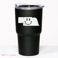 Smiling In NE – Funny Nebraska Happy Face Tumbler thumb 0