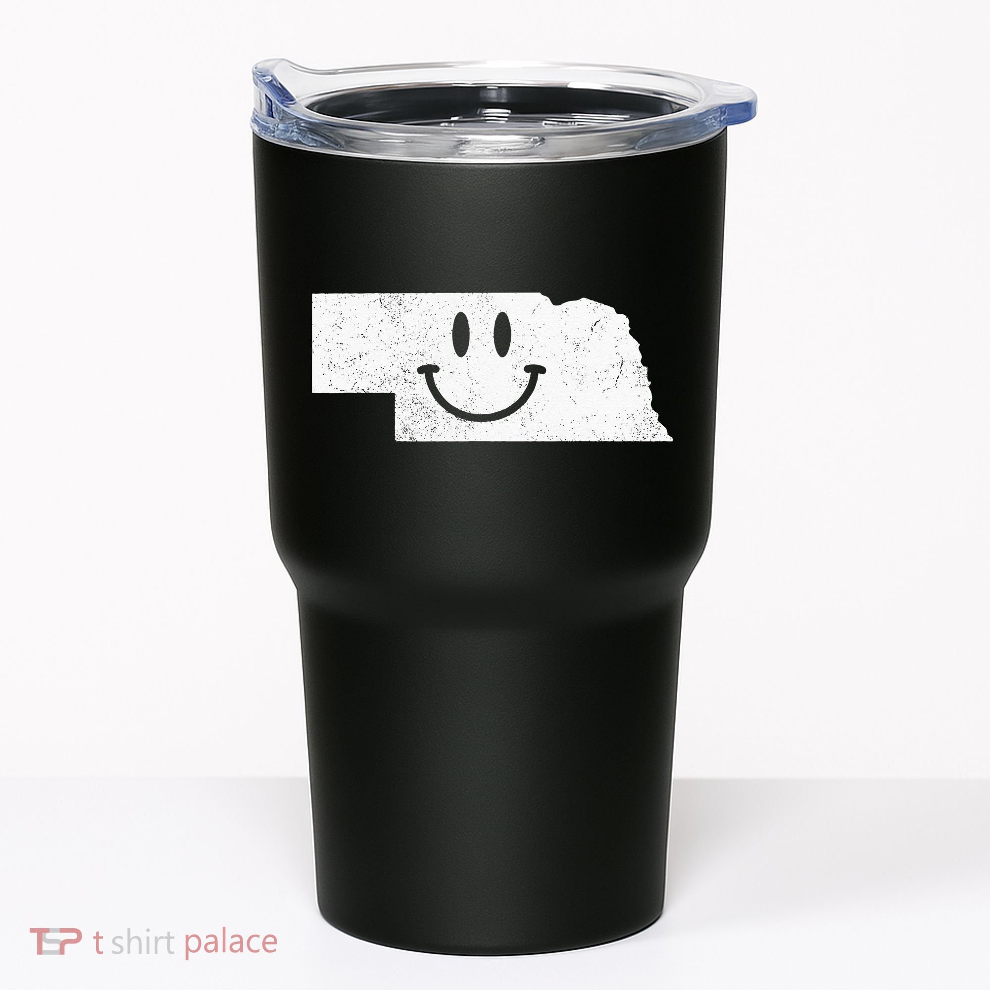 Smiling In NE – Funny Nebraska Happy Face Tumbler