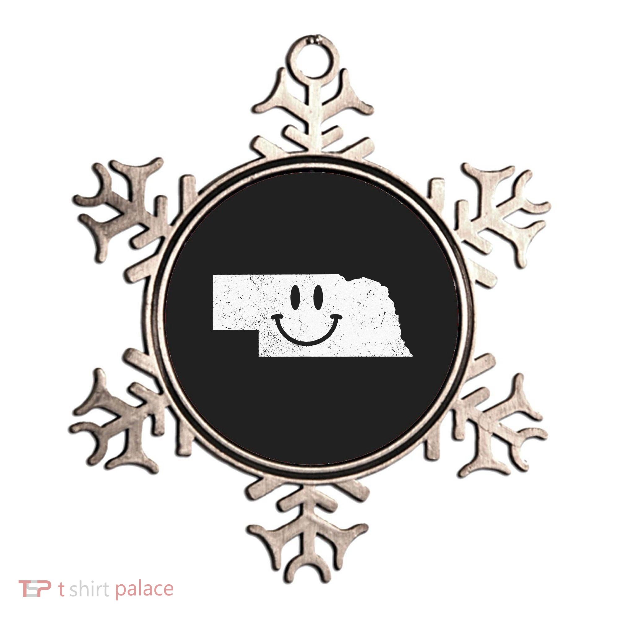 Smiling In NE – Funny Nebraska Happy Face Ornament