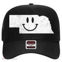 Smiling In NE – Funny Nebraska Happy Face Hat thumb 0