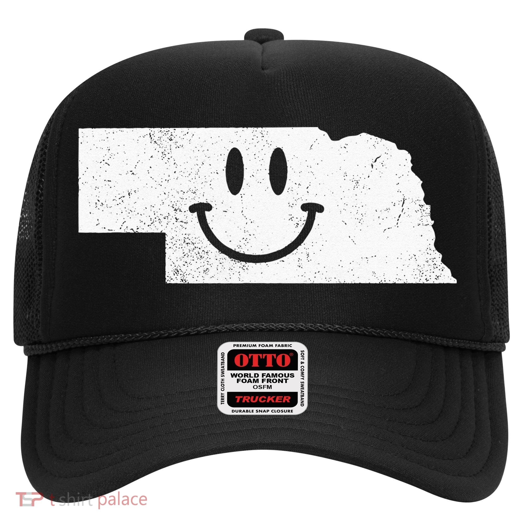 Smiling In NE – Funny Nebraska Happy Face Hat