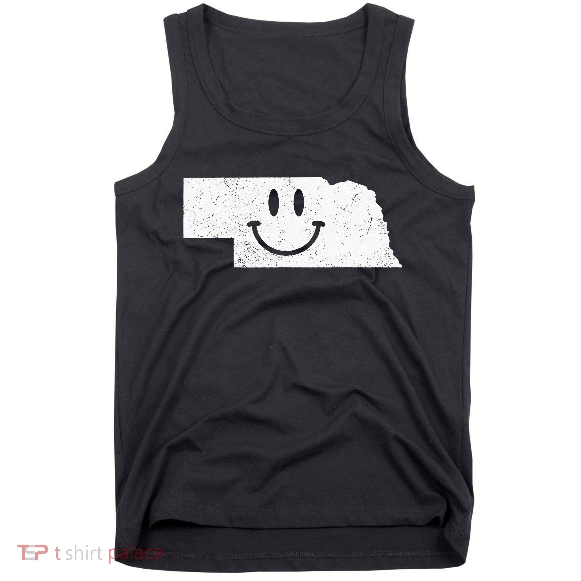 Smiling In NE – Funny Nebraska Happy Face Tank Top