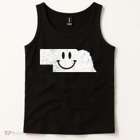 Smiling In NE – Funny Nebraska Happy Face Tank Top thumb 2