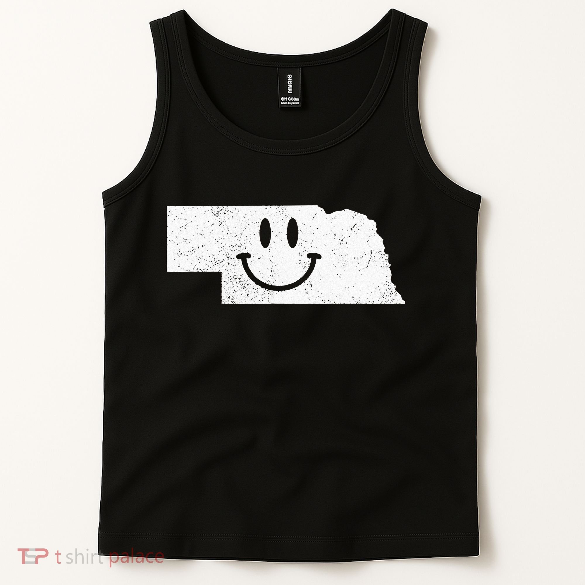 Smiling In NE – Funny Nebraska Happy Face Tank Top