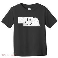 Smiling In NE – Funny Nebraska Happy Face Toddler T-Shirt thumb 0