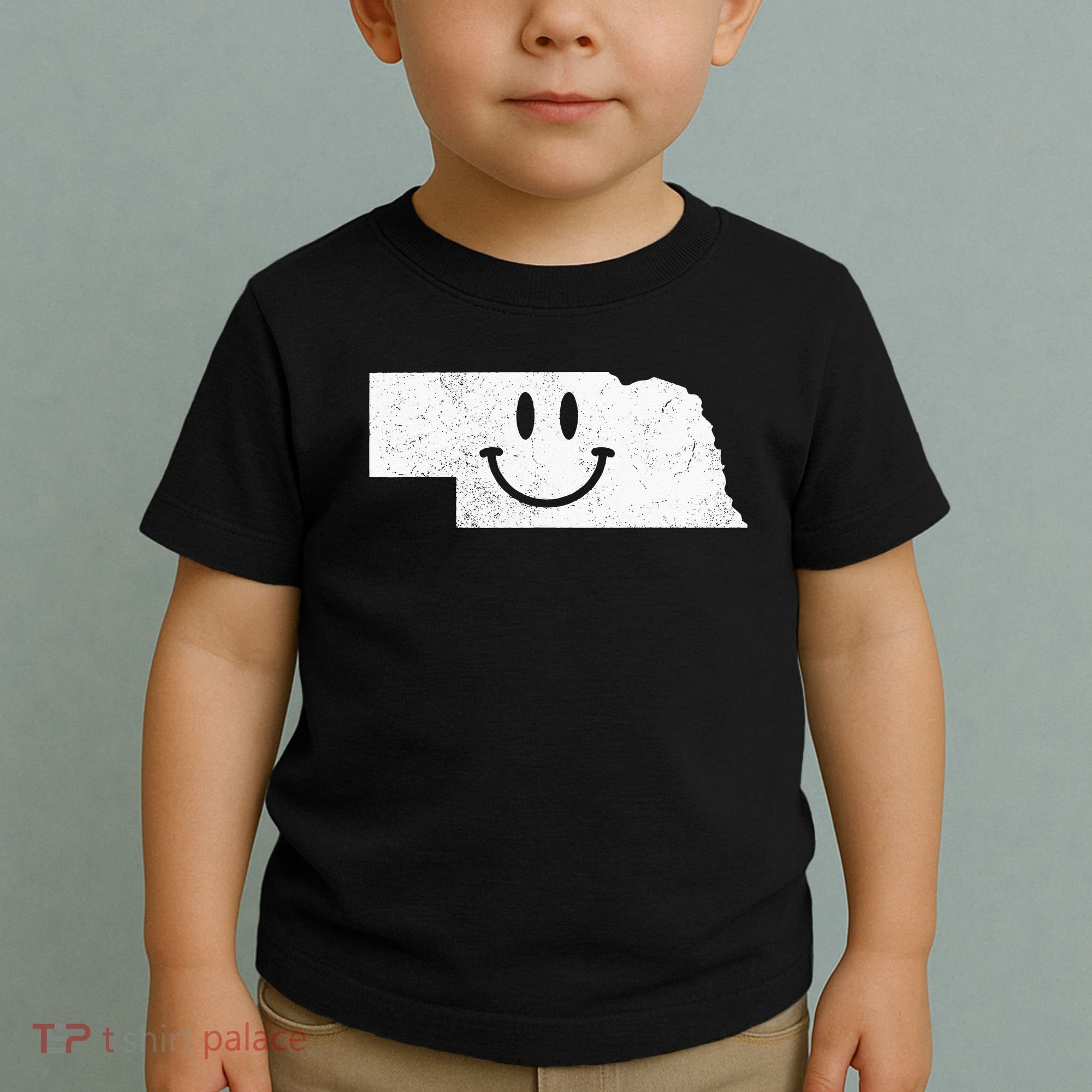 Smiling In NE – Funny Nebraska Happy Face Toddler T-Shirt