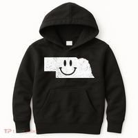 Smiling In NE – Funny Nebraska Happy Face Kids Hoodie thumb 0