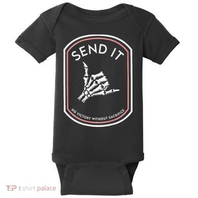 Send It No Victory Without Sacrifice (on back) Baby Bodysuit