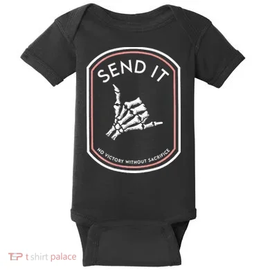 Send It No Victory Without Sacrifice (on back) Baby Bodysuit