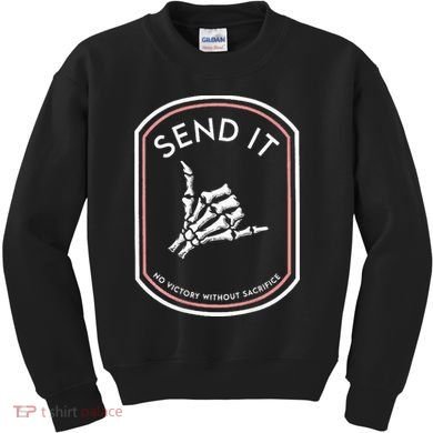Send It No Victory Without Sacrifice (on back) Kids Sweatshirt
