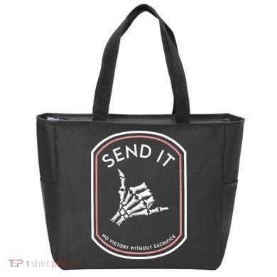 Send It No Victory Without Sacrifice (on back) Tote Bag
