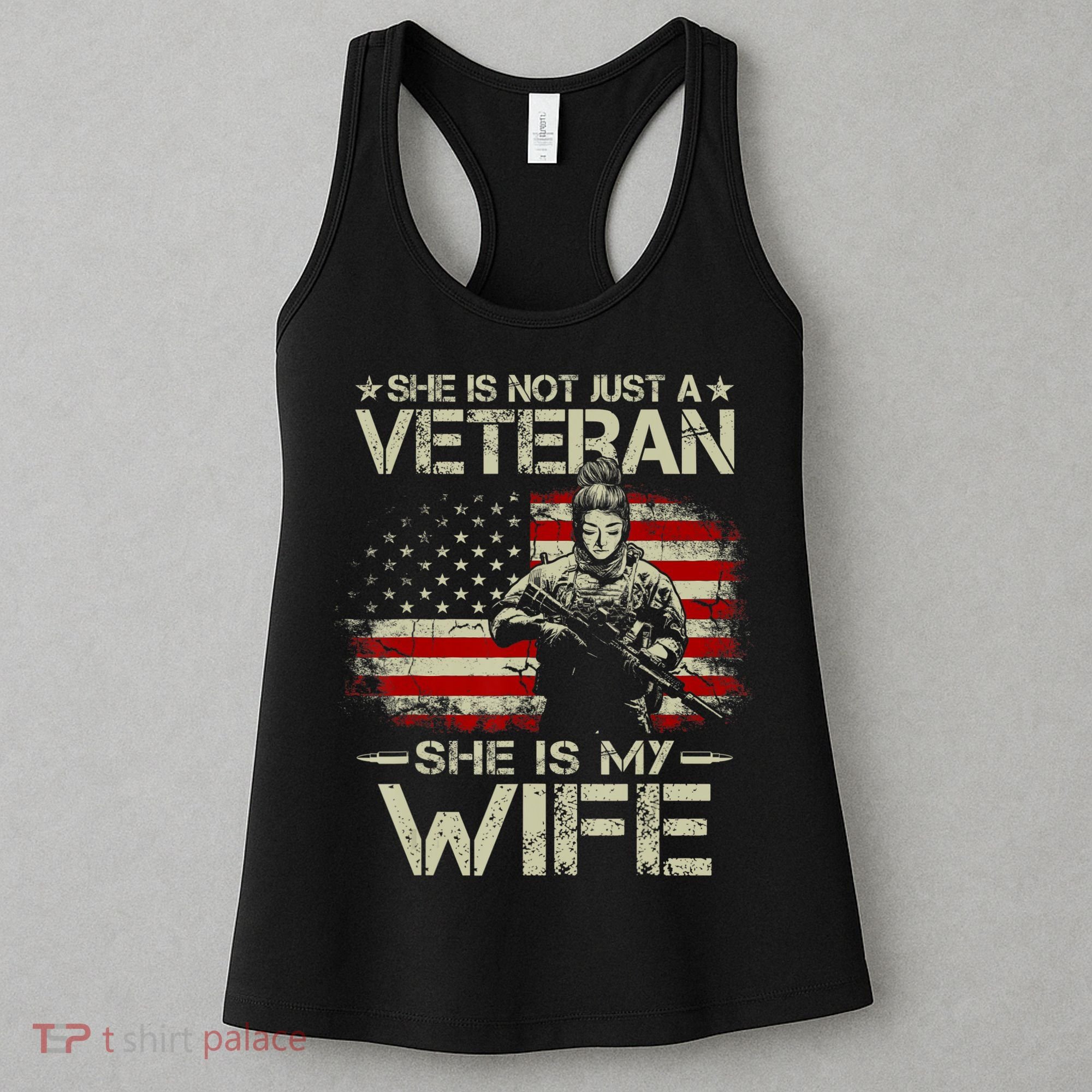 She Is Not Just A Veteran She Is My Wife Army Wife Life Women's Tank Top