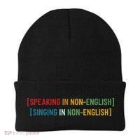 Speaking In No English Singing In Non English Funny Saying Beanie thumb 0