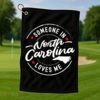 Someone In North Carolina Loves Me Golf Towel thumb 1