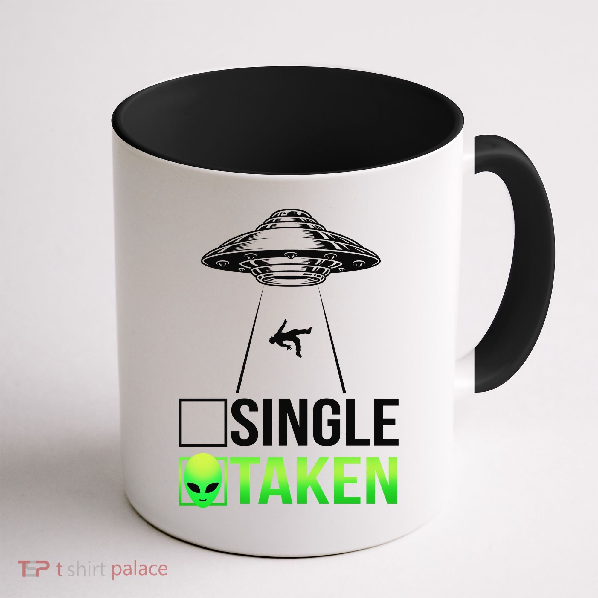 Single Or Taken Alien Valentines Day Coffee Mug